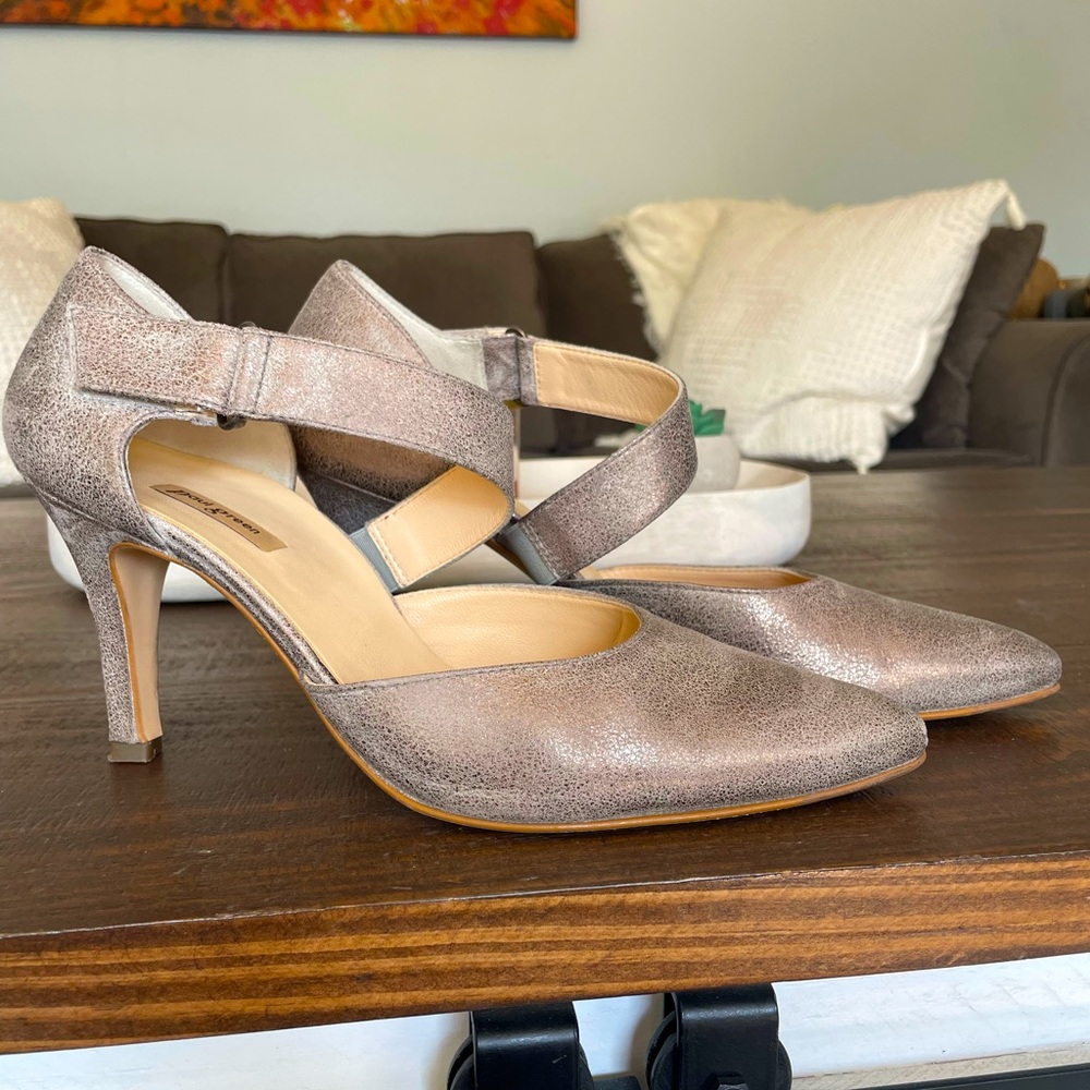 Paul Green Metallic Mary Jane Heels